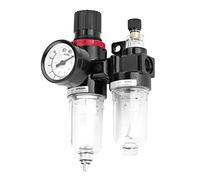 Filtro Aria Compressa con Regolatore e Lubrificatore, Separatore Olio-Acqua e Valvola Scarico Umidità, Raccordo G1/4 per Pneumatico e Air Tools