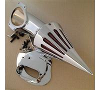 Filtro aria Cone Spike con filtro rosso compatibile con Yamaha V-Star 1100 Dragstar XVS1100 1999-2012 cromato