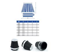 Filtro Aria sportivo universale 54 mm. conico fungo Moto Scooter MiniMoto Quad