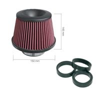 Simoni Racing Filtro Aria Conico FSR/UI Universale Sportivo BLACK TOP Cotone Rosso