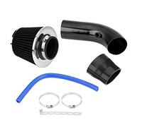 Filtro aria di aspirazione aria fredda per auto con tubo di induzione, filtro aria a induzione per auto universale 76 mm 3 pollici con accessori per tubi e montaggio(Carbone nero)