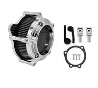 Filtro aria di aspirazione cromato adatto per Harley Sportster XL48 Dyna FXDLS Touring Electra Road Glide Softail FLSTNSE Gomma collettore 45° universale Spugna poliuretan(Gray Filter A)