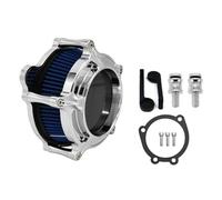 Filtro aria di aspirazione cromato adatto per Harley Sportster XL48 Dyna FXDLS Touring Electra Road Glide Softail FLSTNSE(Blue Filter A)