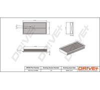 Filtro Aria Drve+ DP1110.10.0060 Per AUDI, SEAT, SKODA, VW