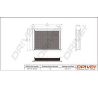 Filtro Aria Drve+ DP1110.10.0140 Per OPEL, VAUXHALL