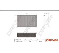 Filtro Aria Drve+ DP1110.10.0208 Per Audi, Cupra, Ford, Seat, Skoda, VW