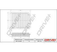 Filtro Aria Drve+ DP1110.10.0510 Per CITROËN, MITSUBISHI, PEUGEOT