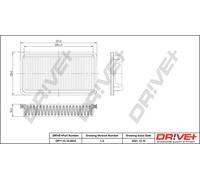 Filtro Aria Drve+ DP1110.10.0633 Per FIAT, SUZUKI