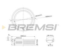 Filtro aria FA2131 BREMSI per FORD MORGAN