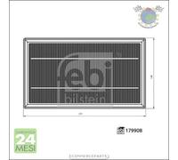 Filtro aria Febi per RENAULT TALISMAN ESPACE
