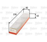 Filtro Aria Inserto Filtro 378mm VALEO per Renault Clio II