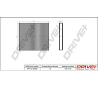 Filtro Aria Interna Drve DP1110.12.0380 Per DODGE, JEEP