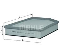 Filtro aria Cartuccia filtro LX 1591/9 MAHLE per VOLVO V60 I V70 III S80 II