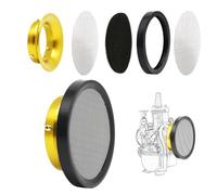 Filtro aria per carburatore Carb Velocity Stack in lega di alluminio con filtro in spugna e maglia in acciaio per PWx21-30mm (oro, 50mm)