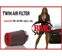 Filtro aria sportivo a cono BMC Ø1 60 Ø2 115 L 179 per auto universale tuning TP