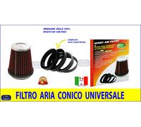KIT FILTRO ARIA ADATTATORI SPORTIVO TUNING UNIVERSALE LAMPA PILOT CONICO AUTO