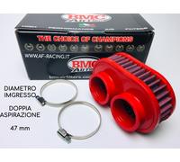 FILTRO ARIA SPORTIVO BMC 2 INGRESSI 47 mm OVALE DOPPIA ASPIRAZIONE AUTO MOTO