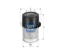 UFI Filtro aria 27.933.00 diam. 82x188 mm motore ricambio manutenzione