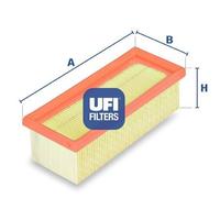 UFI Filters, Filtro Aria 30.163.00, Filtro Aria per Ricambio, Adatto a Auto, Applicabile su Modelli Nissan Kubistar, Clio II, Twingo