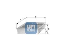 Filtro aria UFI 30.893.00 per MERCEDES 190 D 2.0 (201.122)