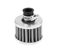 Filtro aria universale a morsetto 13 mm, filtro di aspirazione aria fredda per scooter ATV Dirt Pit Bike Moto carter Vent Cover Sfiato(Argento)