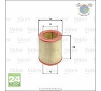 Filtro aria Valeo per ALFA ROMEO AR CITROEN JUMPER I C25 FIAT CAMPAGNOLA TALENT