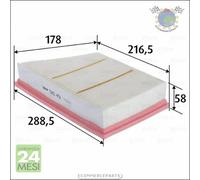 Filtro aria Valeo per LAND ROVER RANGE EVOQUE FREELANDER DISCOVERY