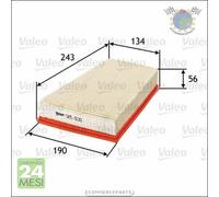 Filtro aria Valeo per RENAULT SCENIC MEGANE KANGOO GRAND