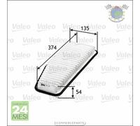 Filtro aria Valeo per TOYOTA PREVIA RAV 4