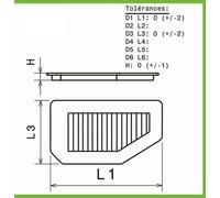 Filtro aria verde per Porsche 911 Carrera 4 dal 1994 al 1997 3.6Li-272cv