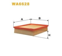 WA6628 FILTRO ARIA PER Land Rover Defender Cabrio L316 2.5 TD5 4x4 90 KW 122 CV