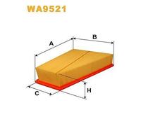 WA9521 FILTRO ARIA PER Volvo S80 II 124 2.0 107 KW 146 CV