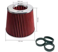 Simoni Racing Filtro Aria Universale Biconico Elicoidale con Anelli Adattatori
