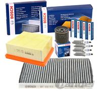 Filtro Bosch + Candele Bosch Adatto Per Ford B-Max JK Fiesta VI 82-120 CV