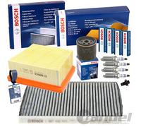 Filtro Bosch + Candele Bosch Adatto Per Ford B-Max JK Fiesta VI 82-120 CV