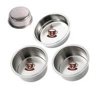 Filtro caffè in acciaio inox da 51 mm, cestello filtro per 1 e 2 tazze, compatibile con macchine da caffè Cecotec, Ufesa, Breville (3 pezzi)