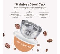 Filtro caffè ricaricabile icafilas per Nespresso Vertuo Next Vertuoline capsula riutilizzabile in acciaio inossidabile con cialde regalo originale