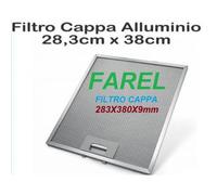 FILTRO CAPPA ALLUMINIO ELICA MISURE 28,3 cm x 38 cm x 9 mm Metallico
