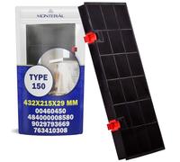 Filtro Cappa Cucina Carboni Attivi Tipo 150 432x215x29 mm con Codice Originale 460450 00460450 per Bosch 484000008580 per Philips per Whirlpool 9029793669 per AEG per Electrolux - MONTERAL
