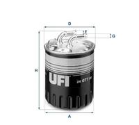 Filtro carburante Cartuccia filtro 24.077.00 UFI per MERCEDES-BENZ VITO Autobus