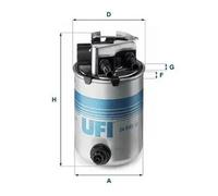Filtro carburante Cartuccia filtro 24.095.01 UFI per NISSAN RENAULT