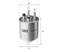 UFI Filters, Filtro Gasolio 24.114.00, Filtro Carburante per Ricambio, Adatto ad Auto, Applicabile su Diversi Modelli Renault