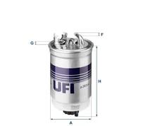 Filtro carburante Cartuccia filtro 24.365.01 UFI per VW SEAT FORD
