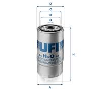 Filtro carburante Cartuccia filtro 24.H2O.01 UFI per IVECO JEEP