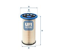 UFI Filters, Filtro Gasolio 26.038.00, Filtro Carburante per Ricambio, Adatto ad Auto, Applicabile su Diversi Modelli come Audi, Seat, Skoda e Volkswagen