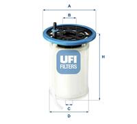 Filtro carburante Cartuccia filtro 26.H2O.00 UFI per ALFA ROMEO STELVIO