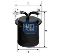 Filtro carburante Cartuccia filtro 31.541.00 UFI per SUBARU LEGACY I LEGACY III