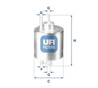 Filtro carburante Cartuccia filtro 31.834.00 UFI per MERCEDES-BENZ VANEO