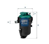 UFI Filters, Filtro Gasolio 55.181.00, Filtro Carburante per Ricambio, Adatto ad Auto, Applicabile su Diversi Modelli Fiat e Lancia