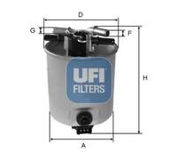 Filtro carburante Cartuccia filtro 55.393.00 UFI per RENAULT DACIA